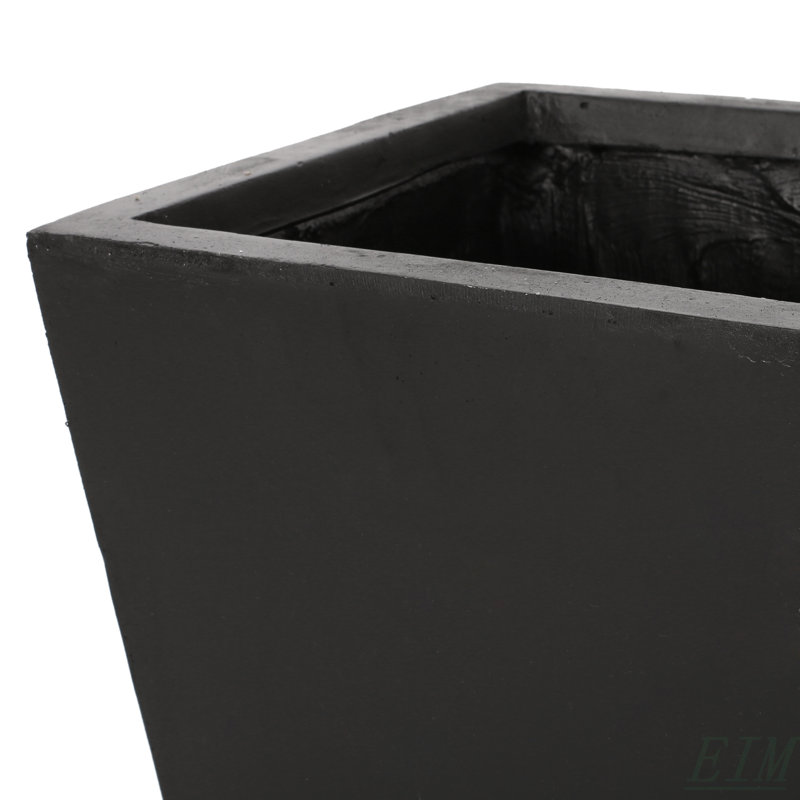Pot à fleurs, H 28,58 po x l 13,08 po x P 13 po, Noir