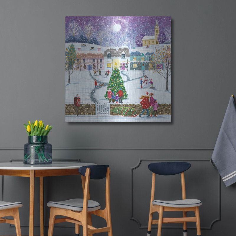 «Noël dans la communauté» par Elle Media Group SA, art mural en métal, 36 po x 36 po, H 36 po x l 36 po