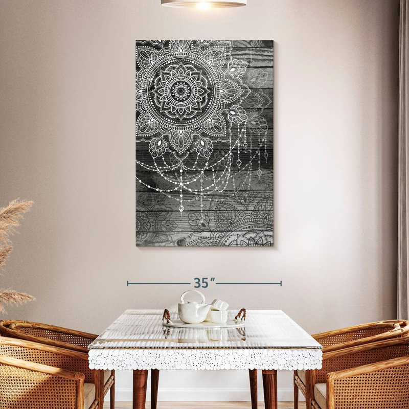 " Boho Mandala Flower ", 48" H x 32" W x 1.25" D