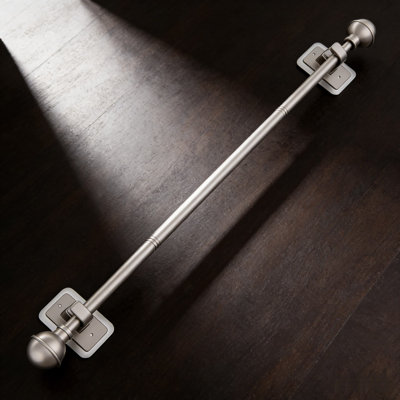 No Drill Curtain Rod With Adhesive Brackets, Adjustable Renter-Friendly Drapery Rod For Windows, Tool-Free Installation For Smooth Surfaces