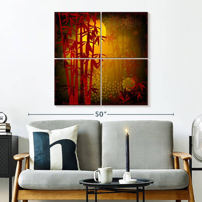 Illustration de bambou rouge Alvord, H 32 po x l 32 po