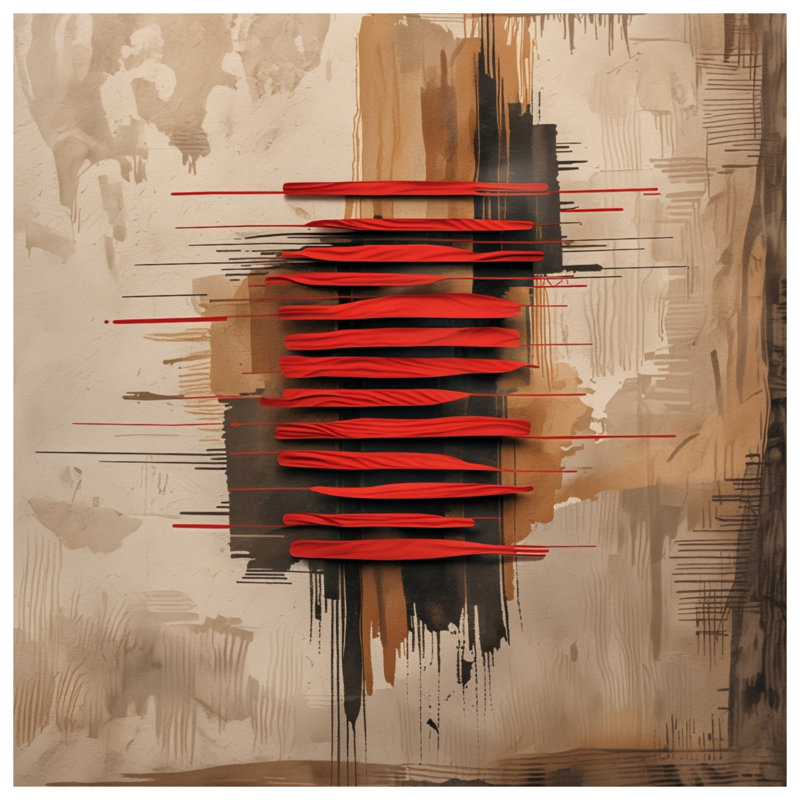 Rideaux de douche rouge à motif abstrait Brushstrokes, 70in W x 72in H