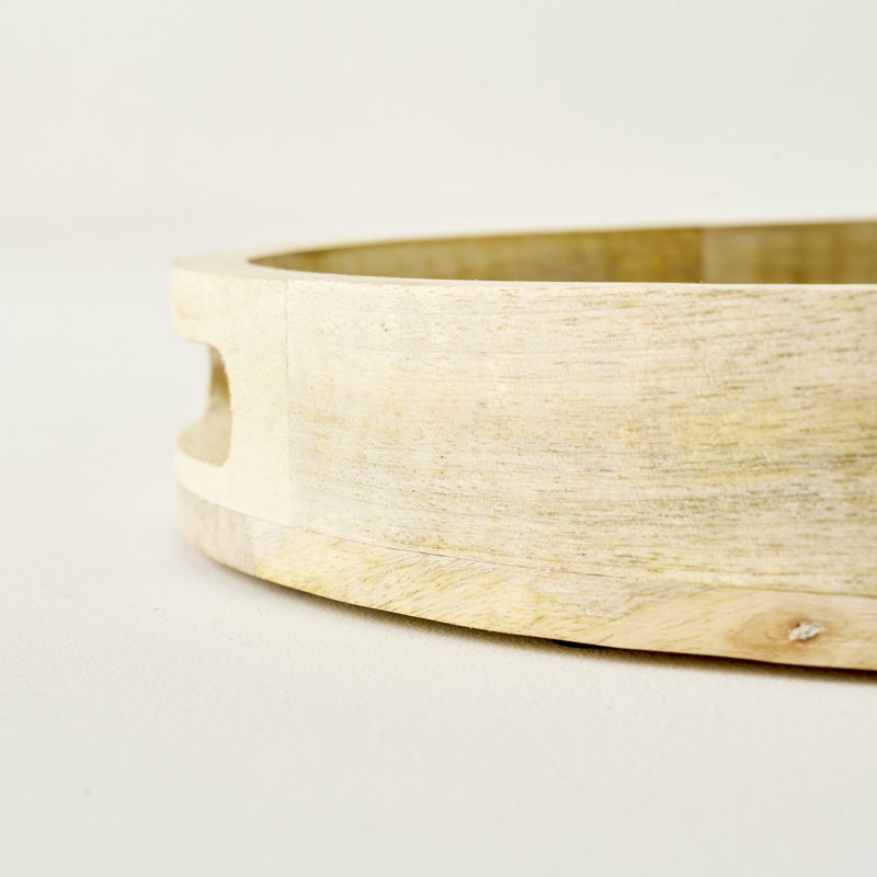 Luna Mango Wood Round Decorative Tray