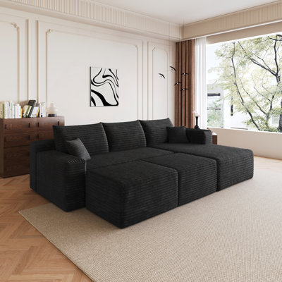 Canapé modulaire 95 "avec 2 repose-pieds Cloud