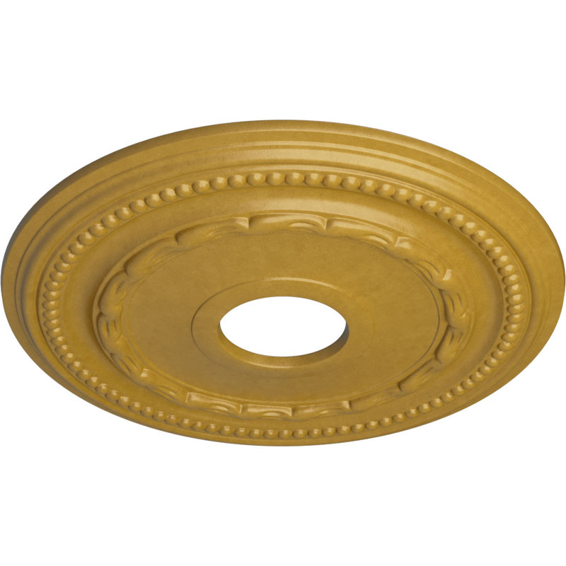 Médaillon de plafond fédéral Endurathane, P 15 3/8 po x P 3 5/8 po x P 1 po (convient aux auvents jusqu'à 8 1/2 po), fini or irisé peint à la main