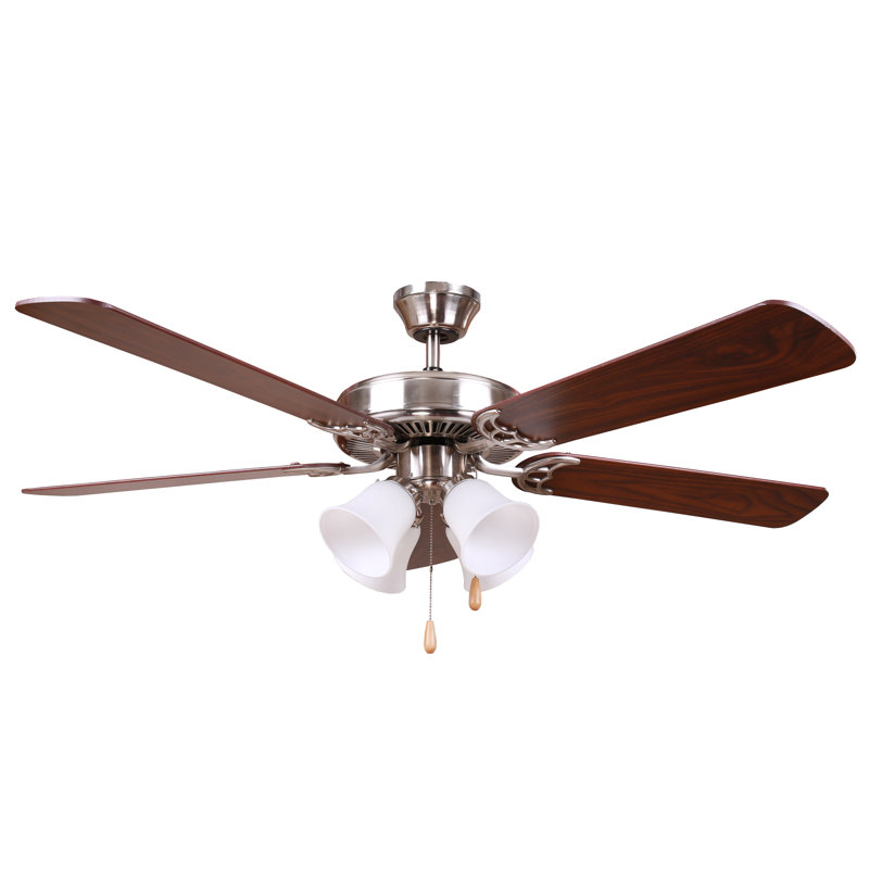 Eastgate 52'' Ceiling Fan with Light Kit, Brushed Nickel/Walnut