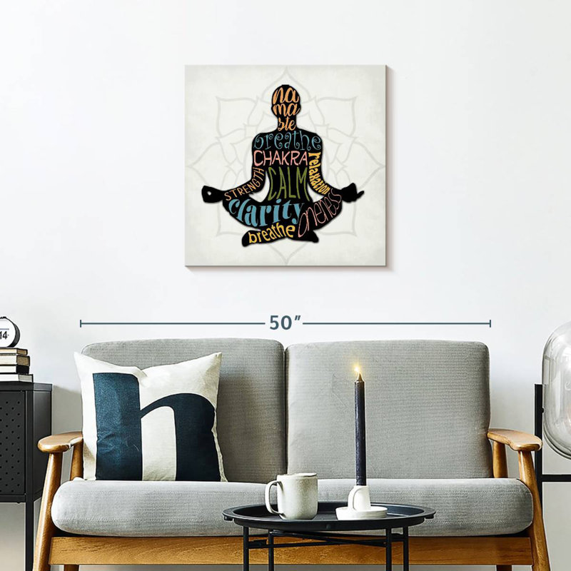 Namaste, typographie, H 24 po x l 24 po