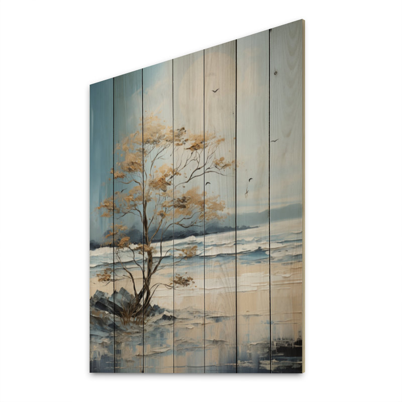 Plage scandinave solitude V sur bois, H 32 po x l 24 po x P 0,78 po