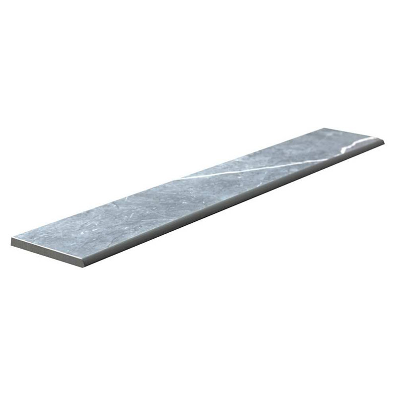 Blue Matte Porcelain Bullnose Wall Tile Trim, 24'' x 3''