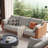 83.5" Modern Gray/Brown Fabric 3-Seater Sofa,Contemporary Couch for Living Room Bedroom-898448322