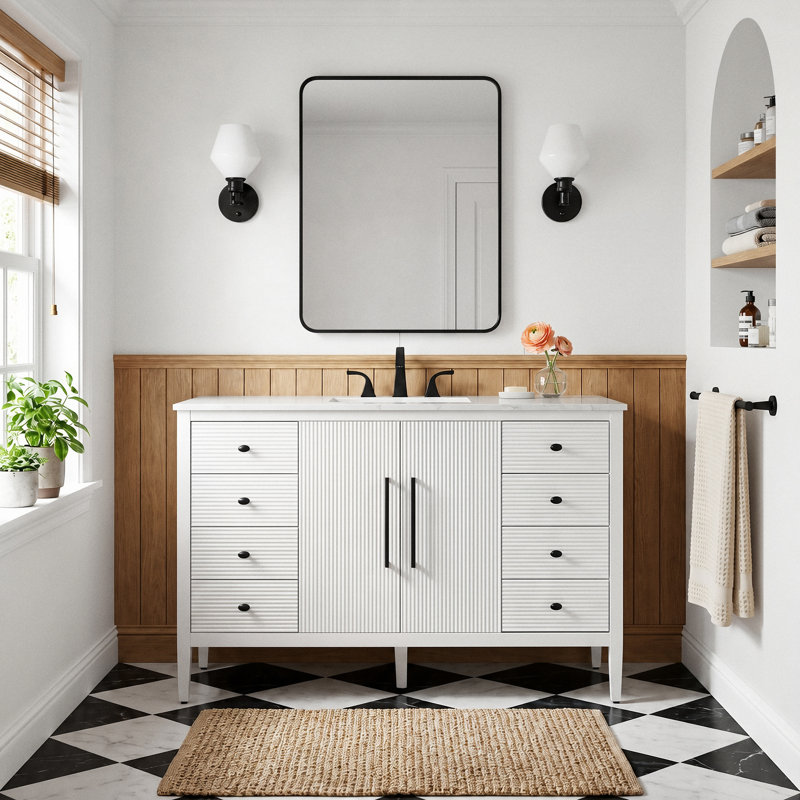 Meuble-lavabo simple 54 po, Blanc