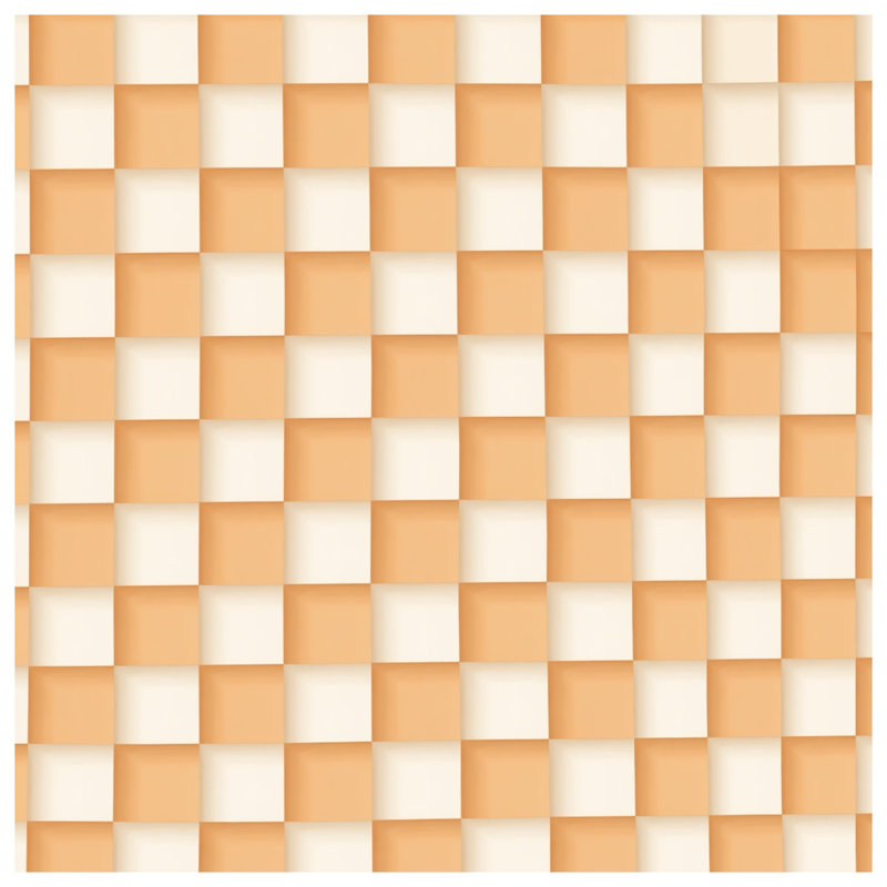Orange White Checkered Quilted Bedspread All Sizes, Full / Double