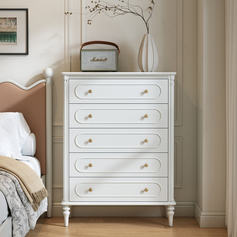 Armoire d'appoint en bois manufacturé blanc massif