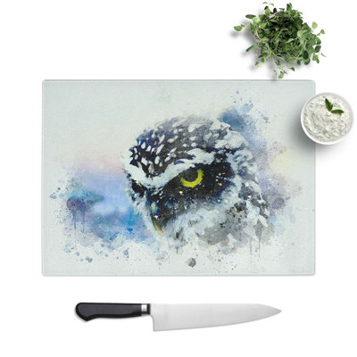 Tempered Glass Owl in Nepal Chopping Board