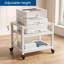 Support d'imprimante de bureau à 2 niveaux en bois d'ingénierie industrielle - Durable, compact, plates-formes réglables, roulettes, assemblage requis. Support de photocopieur sous bureau spécialisé.-135818593