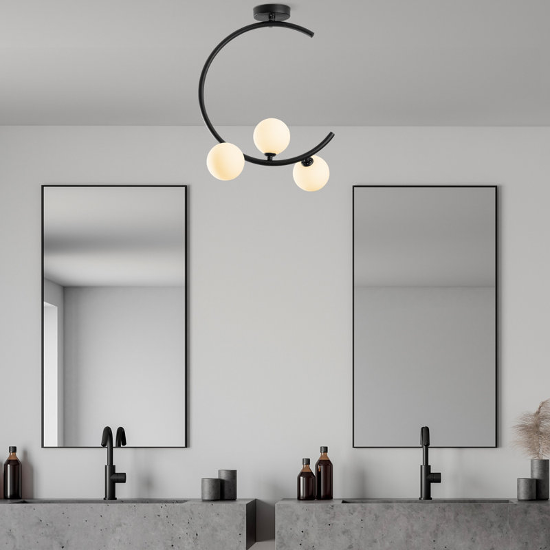 Élégant lustre en métal noir de 13,8 po x 7,9 po x 19,7 po | 3 x douilles G9 Max 8W (ampoules non incluses) | Conception élégante, parfaite pour les salles à manger et les espaces de vie | Certifié IP20, fabrication durable, diamètre du capuchon de 10 cm