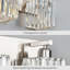 Luminaire de meuble-lavabo moderne en nickel brossé avec abat-jour en cristal K9, applique murale à 6 lumières, douille E26, installation facile