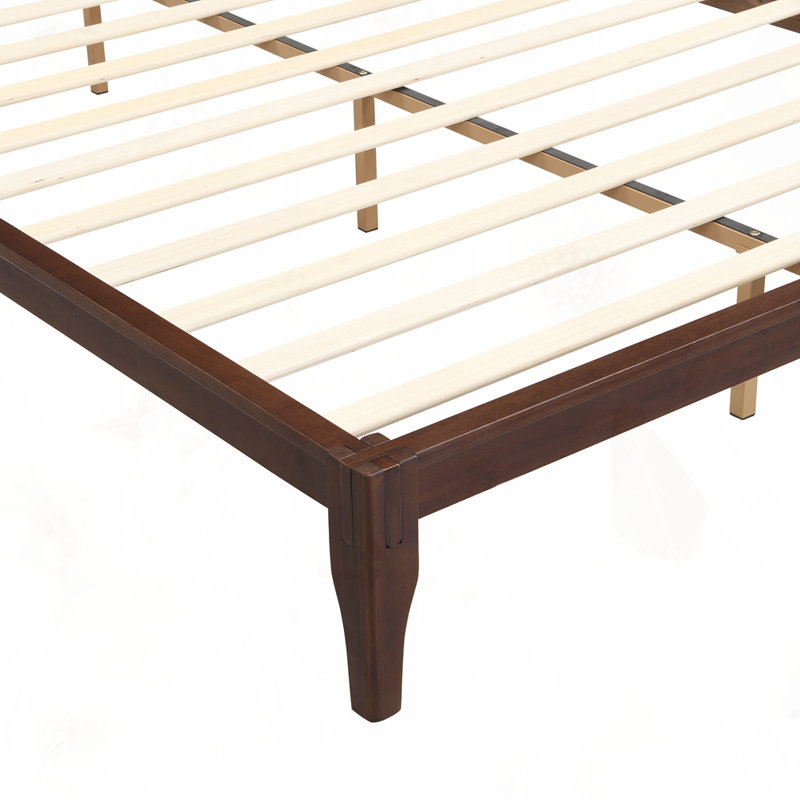 Lit plateforme Mid-Century, Chocolat, Grand