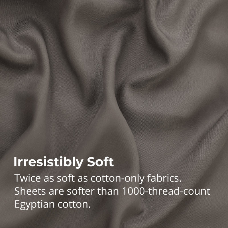 Cariloha Aloha Soft 4-Piece Sheet Set | Viscose Material | Allergy Resistant, Thermal-Regulating & Extra Soft, Shade Gray