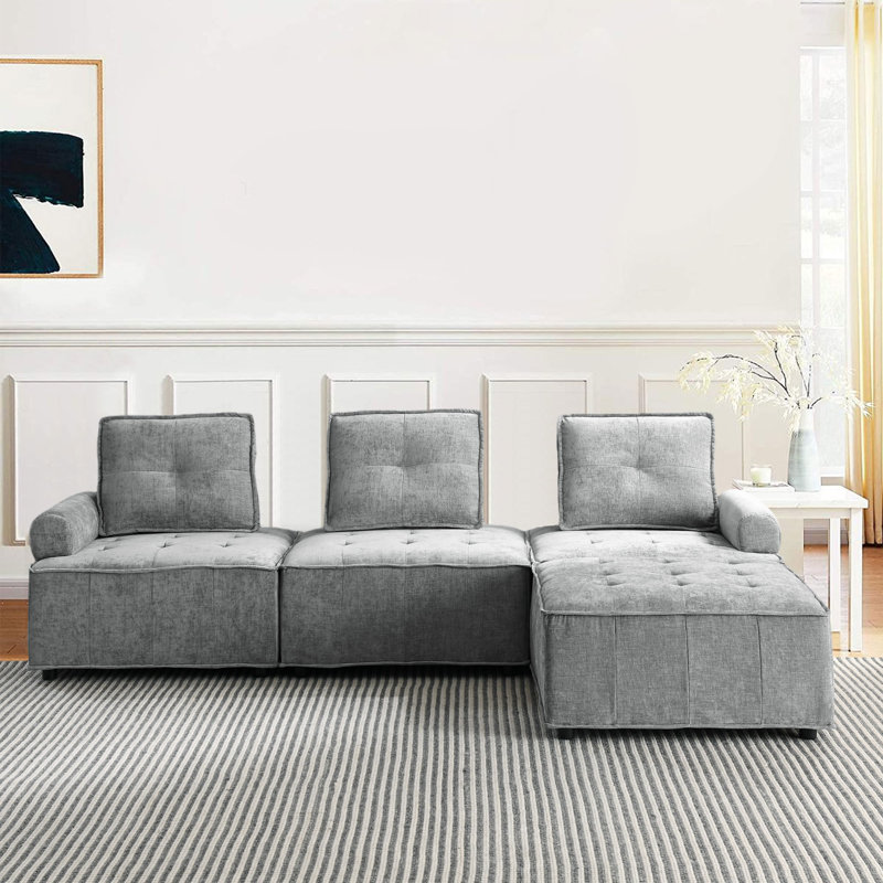 Canapé modulaire Demko, Gris chenille