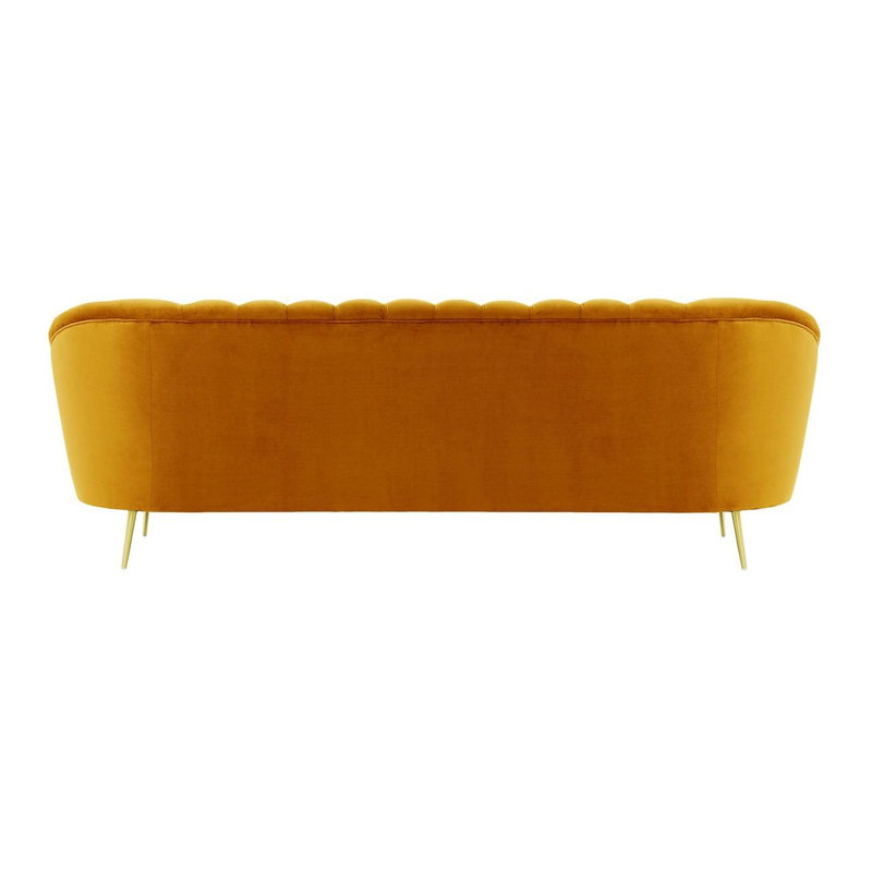 Avianah 3 Seater Velvet Sofa, Yellow