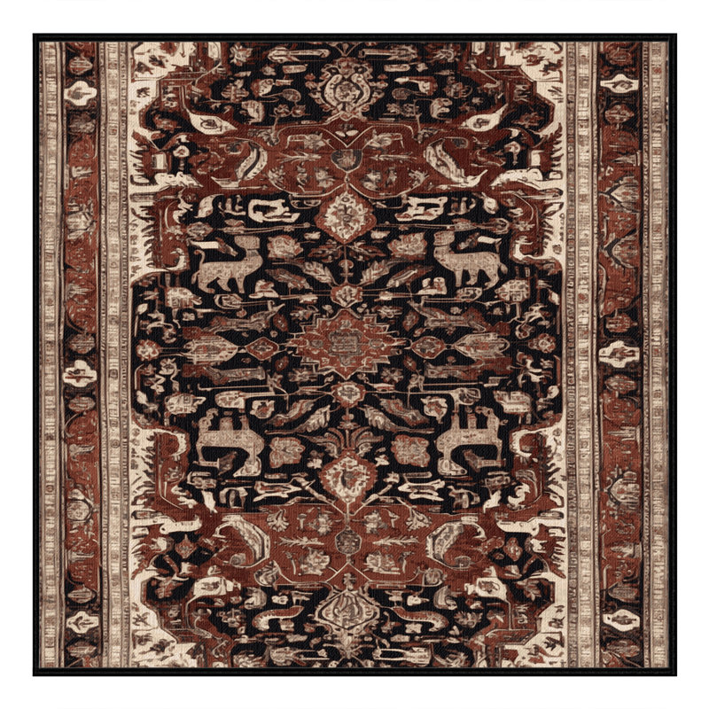 Tapis brun lavable à la machine, Carré 5 pi