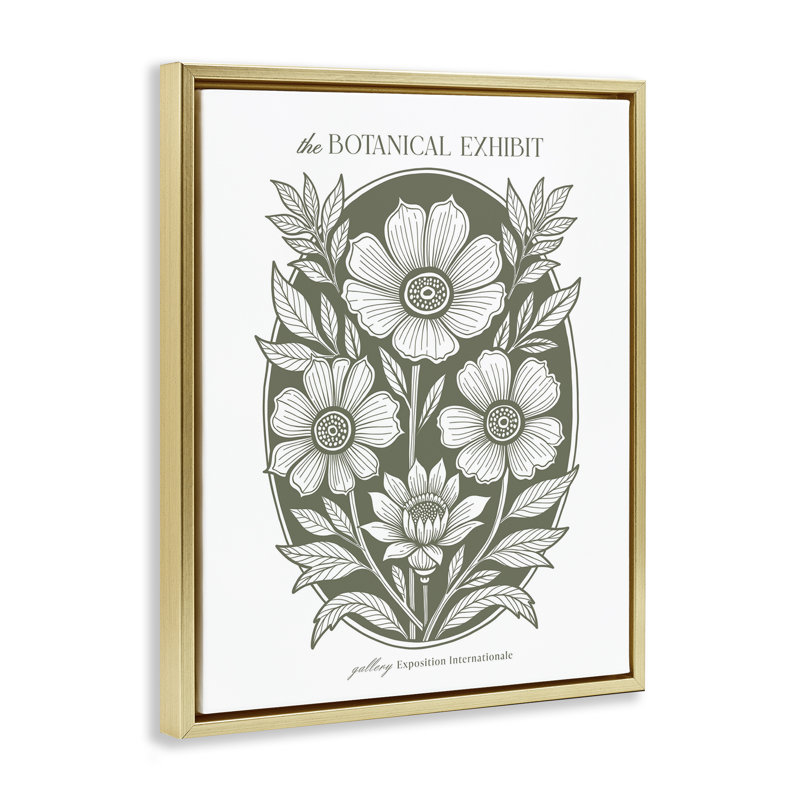 «Rounded Country Blooms», art mural encadré sur toile flottante, H 31 po x l 25 po, Gris