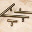Antique Brushed Dark Brass  T-Bar Handles & Coordinating Pull Knob-122026823