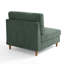 Fauteuil rembourré en velours côtelé vert avec dossier coussiné Seemab-105301086