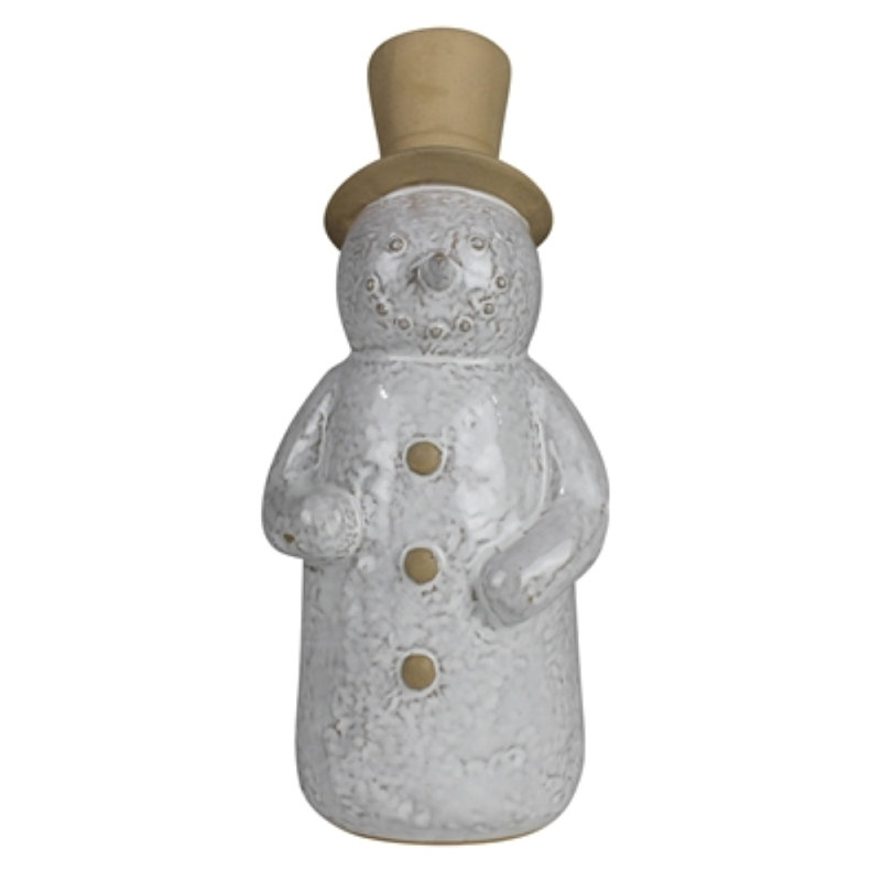 Bonhomme de neige avec chapeau haut de forme, céramique