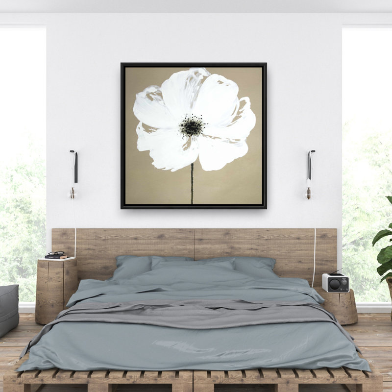 Abstract Abstract Color Splash Flower - Toile encadrée pour salle de bain blanche
