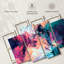Avery rose et bleu abstrait-106052473