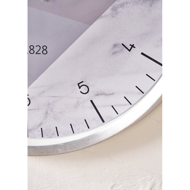 Metal Wall Clock, White/Silver