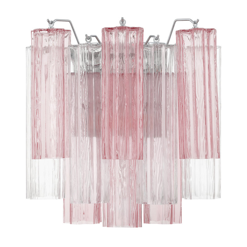 Addis 2 Light Sconce, Chrome/Pink