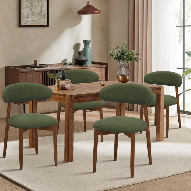 Chaise d'appoint rembourrée en bois massif, Vert