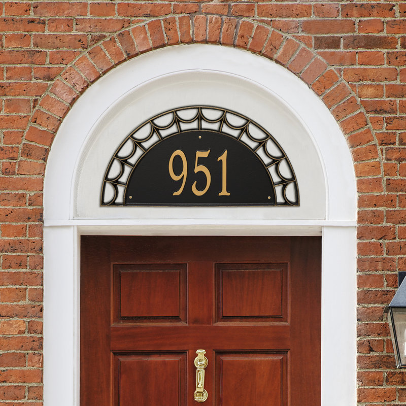 Signature Series 1-Line Wall Address Plaque, Yes, Gold, Black