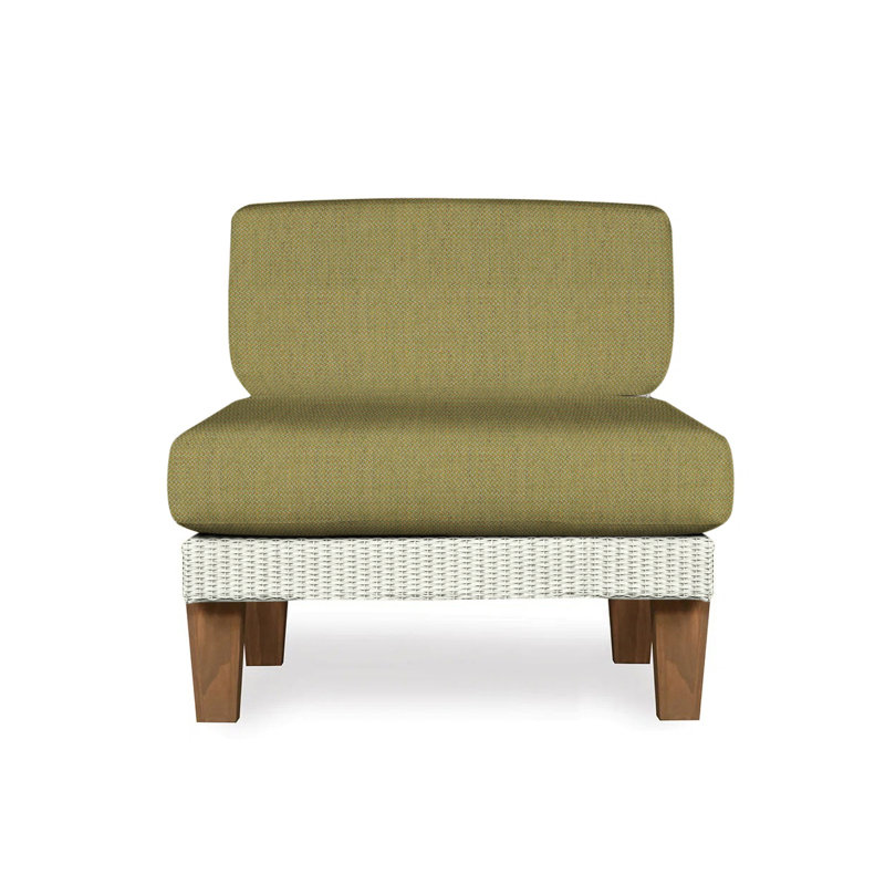 Catalina Outdoor Teak Lounge Chair, Rumba Stonewashed, Ivory