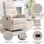 Fauteuil inclinable manuel en tissu gris, chaise berçante coulissante et pivotante pour le salon et la chambre à coucher-794666034