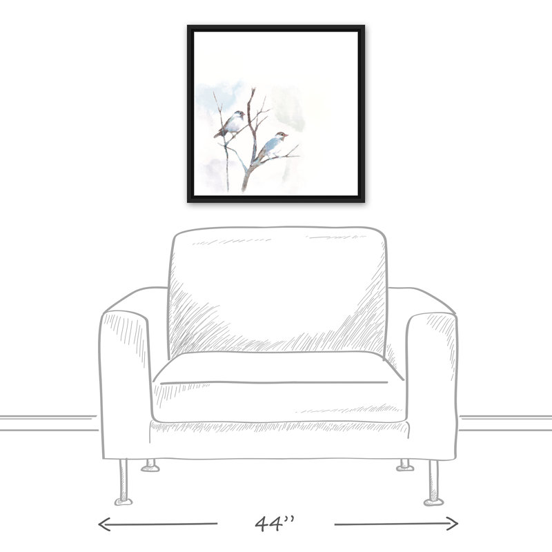 « oiseaux on a branch », reproduction de peinture à l’aquarelle sur toile encadrée