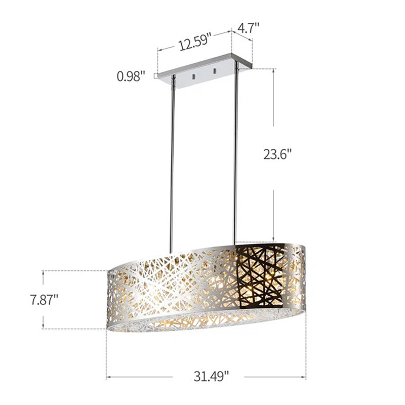 Lustre cylindrique unique à 8 lumières Harlay
