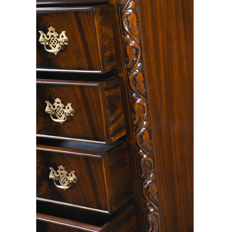 Victorian Mahogany Ball and Claw High Chest with Carved Legs