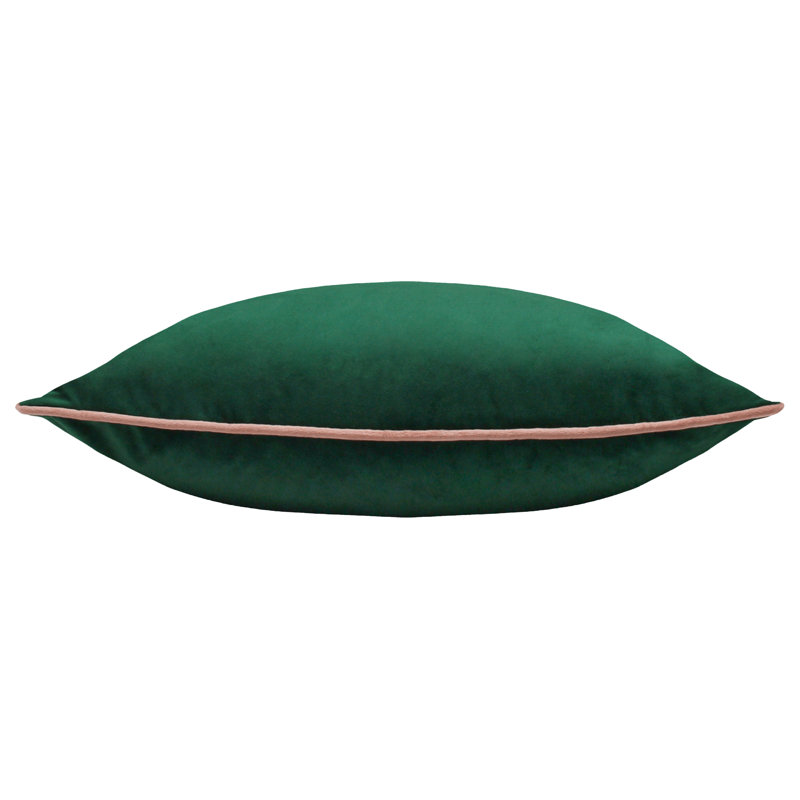 Meridian Square Cushion, Green/Pink, Square 45cm, Feather