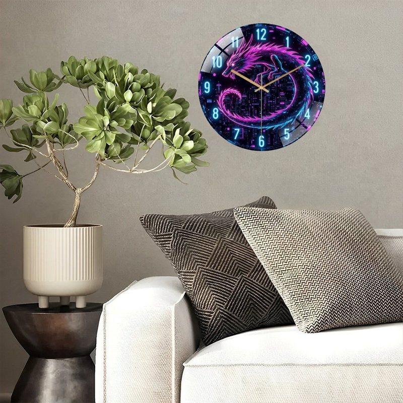 Horloge murale en verre Neon