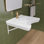 25,5 po L x 21,8 l x P 5,3 en forme de U lavabo de salle de bain mural en céramique accessible avec dégagement pour les genoux et trop-plein intégré