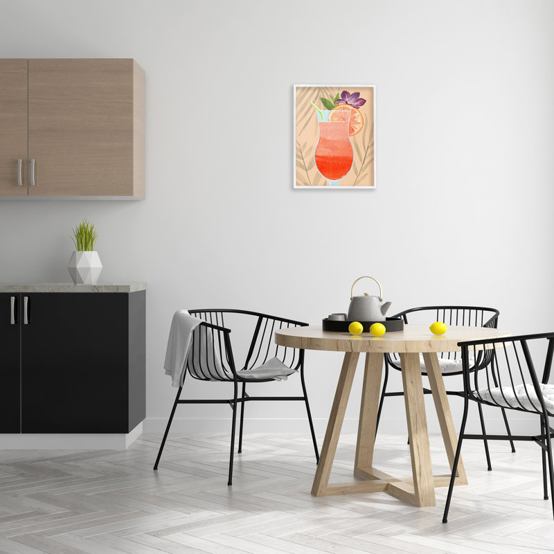 Art à giclée encadrée de plante à cocktail par Annie Warren, Giclée encadrée blanc bord de mer, H 20 po x l 16 po