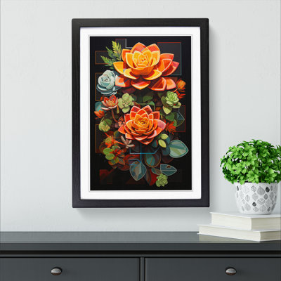 Succulent Constructivism Art - Framed Print
