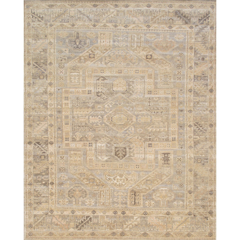 Tapis bleu en laine noué à la main Tribal