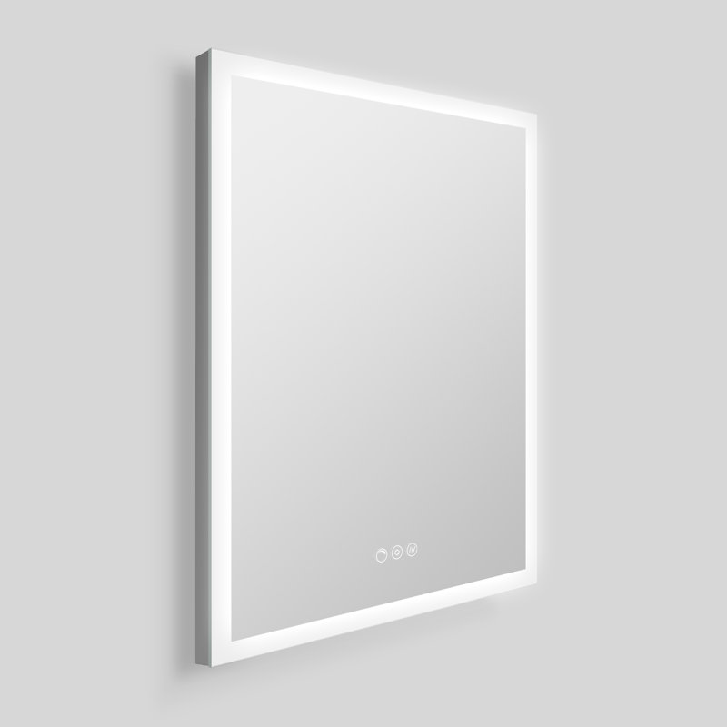 Miroir de salle de bain rectangulaire à DEL sans cadre avec désembueur Streamline, intensité variable, changement de température de couleur