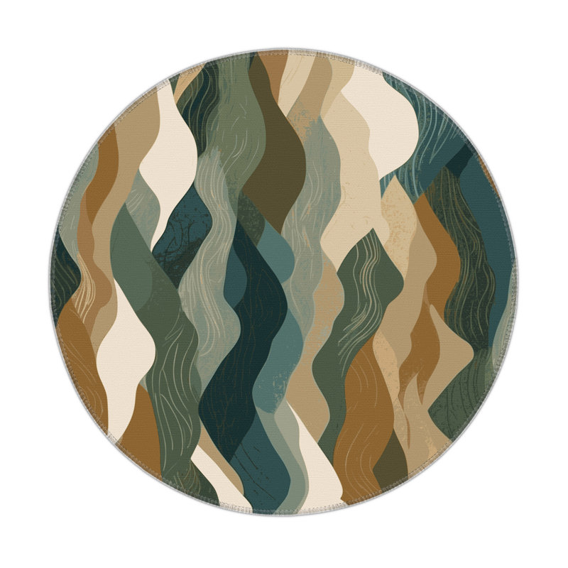 Aurora Veins Indoor And Outdoor Area Rug, Round 5'
