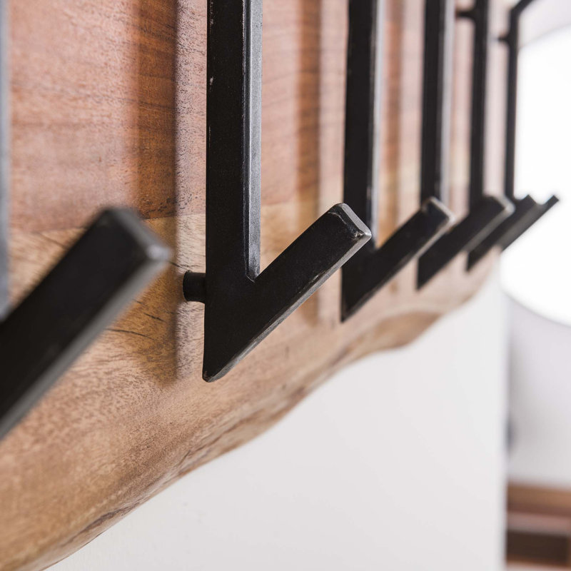 Ebeling Solid Wood Wall 6 - Hook Wall Mounted Coat Rack